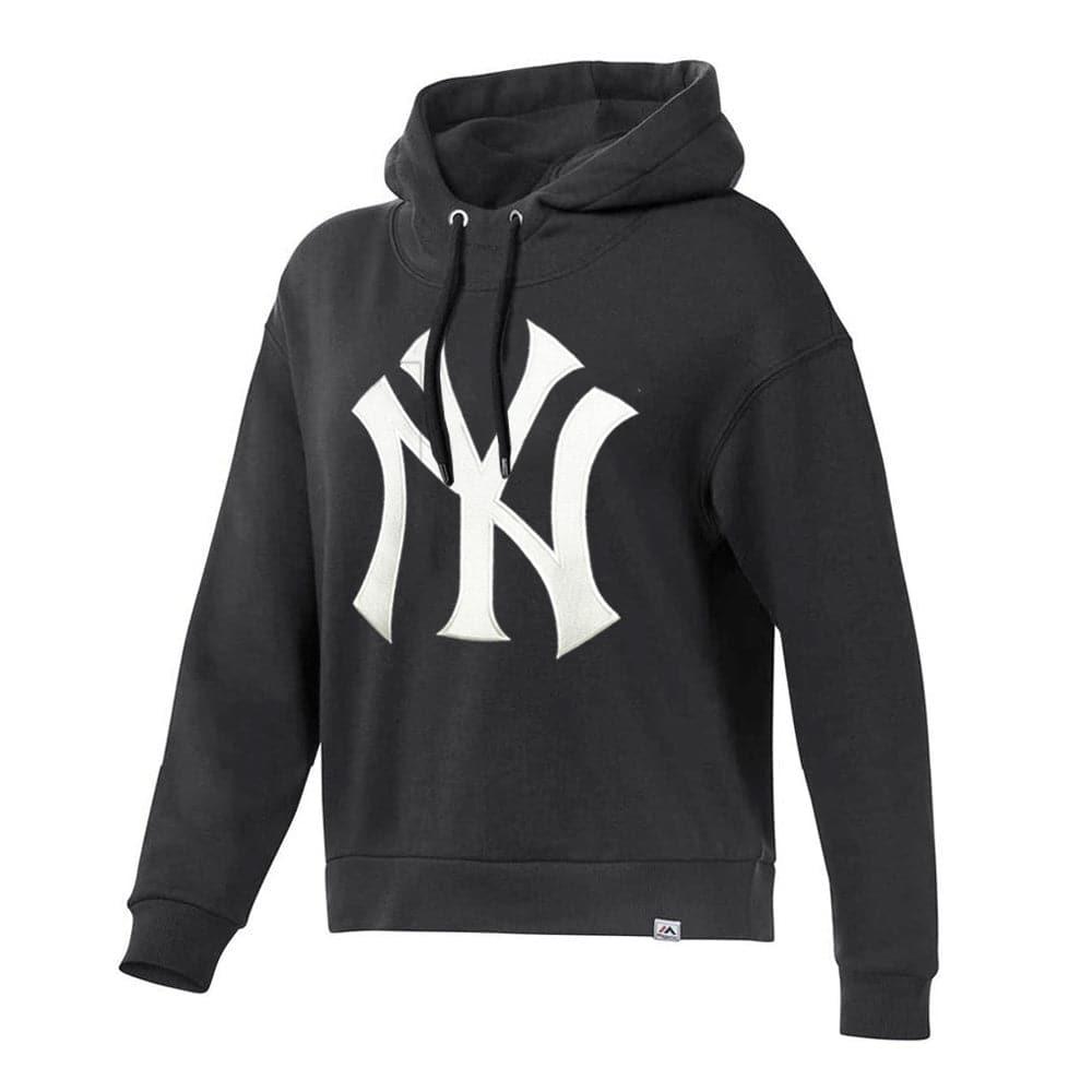 Majestic Athletic Jumpers Womens New York Yankees Majestic MLB Barnes Hoodie Jumper - Faded Black