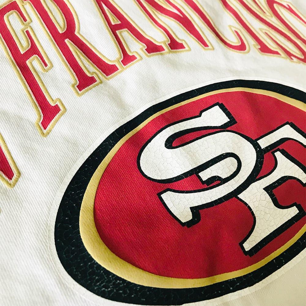 Majestic Athletic T-Shirts Womens San Francisco 49ers Majestic NFL Arch Boxy T-Shirt - Cream
