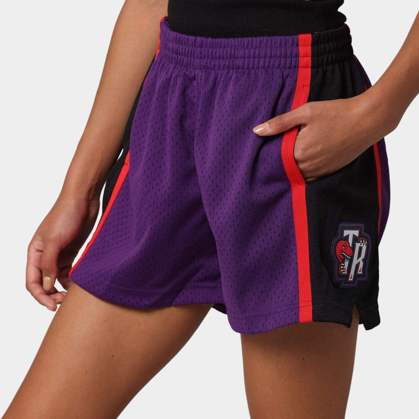 Mitchell And Ness Shorts Womens Toronto Raptors Mitchell & Ness NBA Jump Shot Shorts - Purple