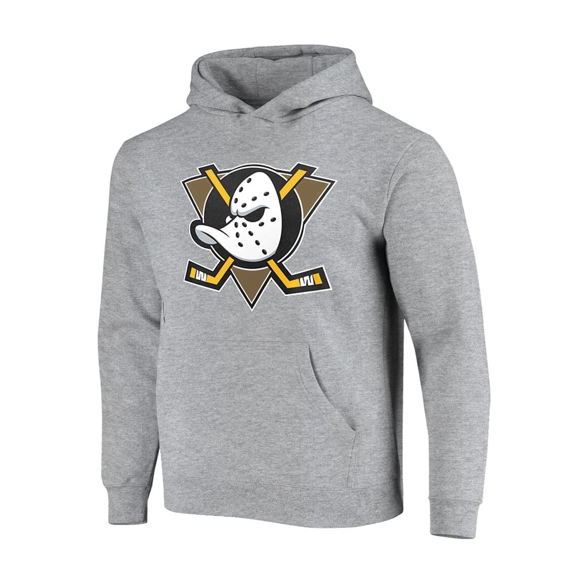 Majestic Athletic Jumpers Youths Anaheim Mighty Ducks Majestic NHL Prism Hoodie Jumper - Grey Marle