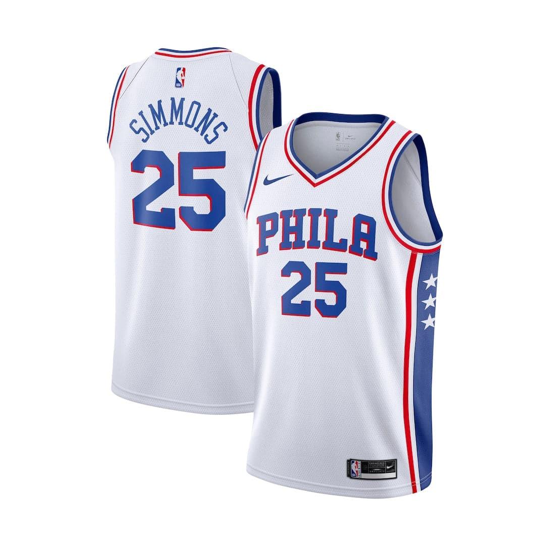 Nike Jerseys Youths Ben Simmons Philadelphia 76ers Nike NBA Association Swingman Jersey - White