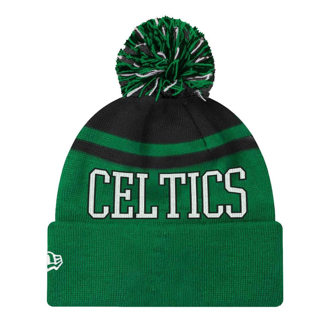 New Era Beanies Youths Boston Celtics New Era NBA Team Court Knit Pom Beanie - Green