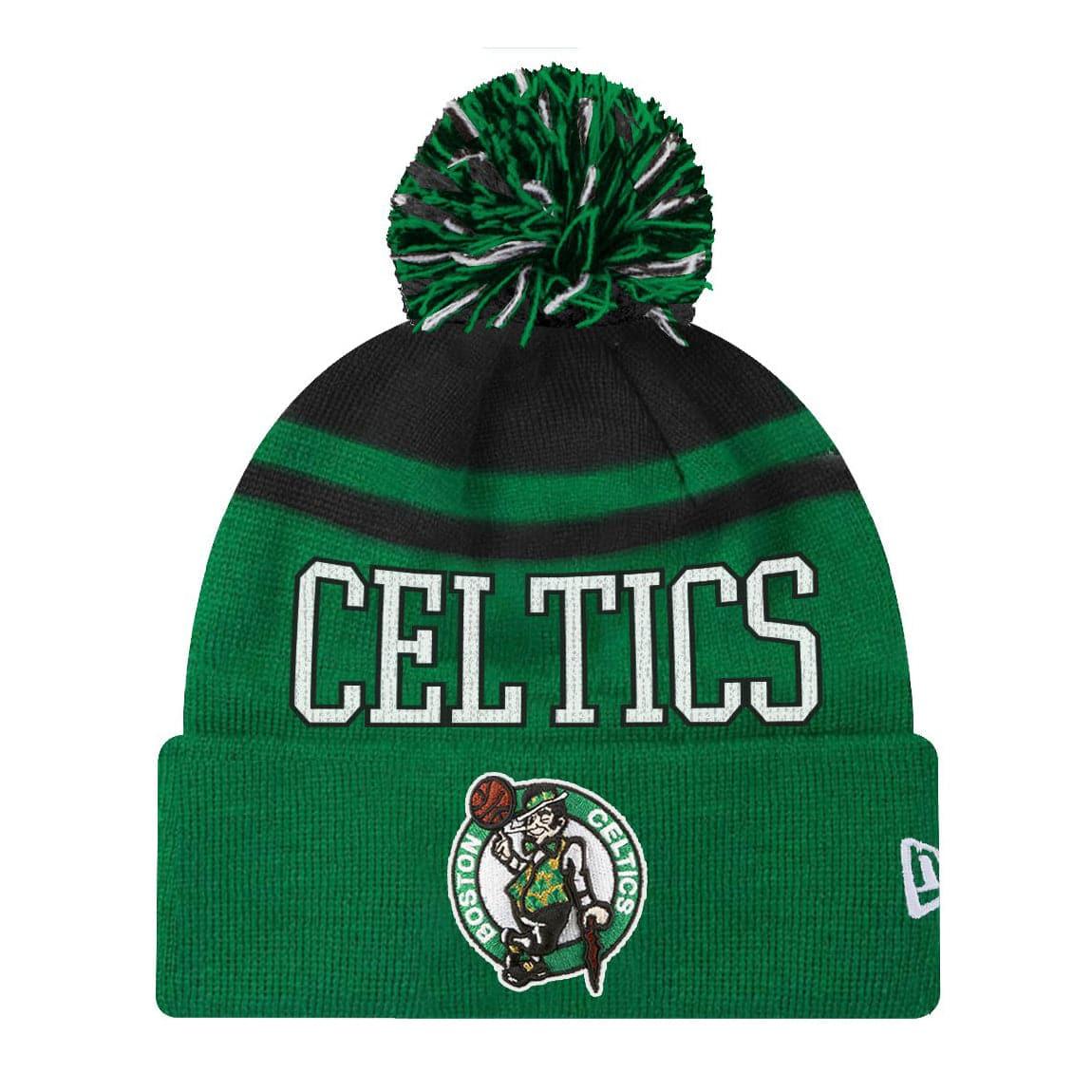 New Era Beanies Youths Boston Celtics New Era NBA Team Court Knit Pom Beanie - Green