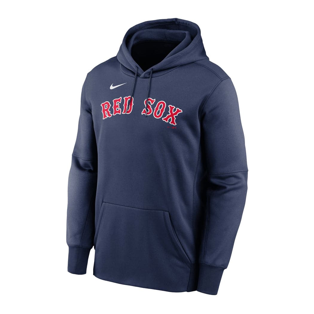 Nike Jumpers Youths Boston Red Sox Nike MLB Wordmark Therma Hoodie Jumper - Navy