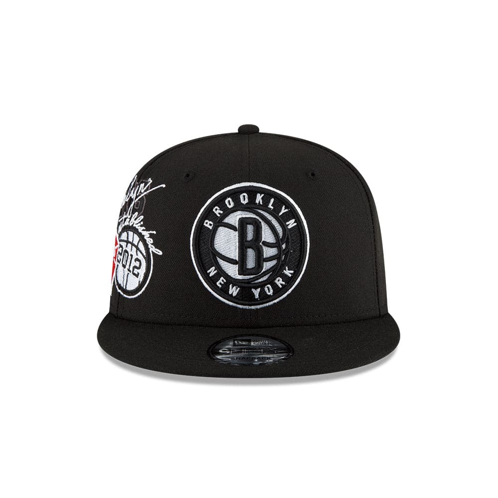 New Era Caps Youths Youths Brooklyn Nets New Era NBA 21-22 Back Half 9FIFTY Snapback Hat - Black