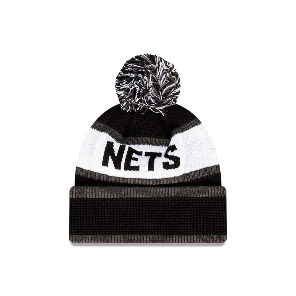 New Era Beanies Youths Youths Brooklyn Nets New Era NBA Wordmark Waffle Knit Beanie - Black