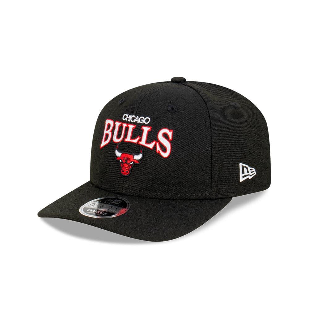 New Era Caps Youths Youths Chicago Bulls New Era NBA Team Arch Pre-Curved OF 9FIFTY Snapback Hat - Black