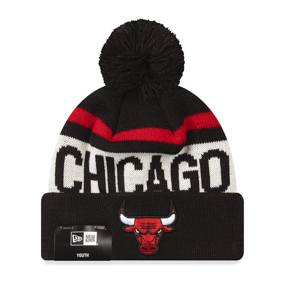 New Era Beanies Youths Youths Chicago Bulls New Era NBA Team Stone Stripe Knit Beanie - Black
