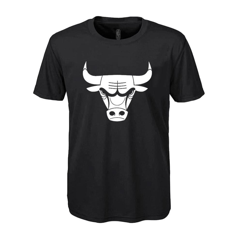 Outerstuff T-Shirts Youths Chicago Bulls Outerstuff NBA White Out Logo T-Shirt - Black