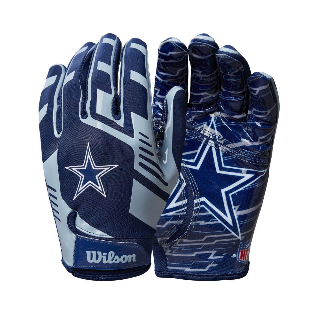 Wilson Sporting Goods Gloves Youths Youths Dallas Cowboys Wilson NFL Team Stretch Fit Receiver Gloves