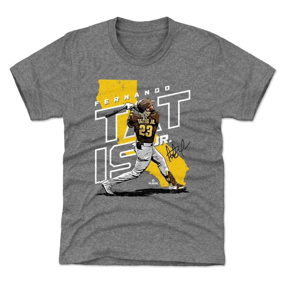 500 Level T-Shirts Youths Fernando Tatis Jr San Diego Padres 500 Level MLB Player Map T-Shirt - Gray