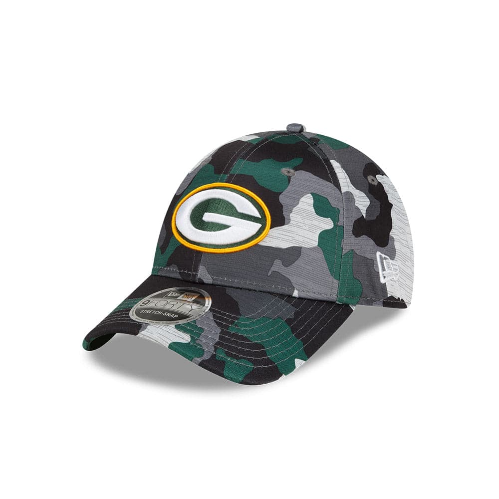 New Era Caps Youths Youths Green Bay Packers New Era NFL 22 Training Camp 9FORTY Stretch Snap Hat - Camo