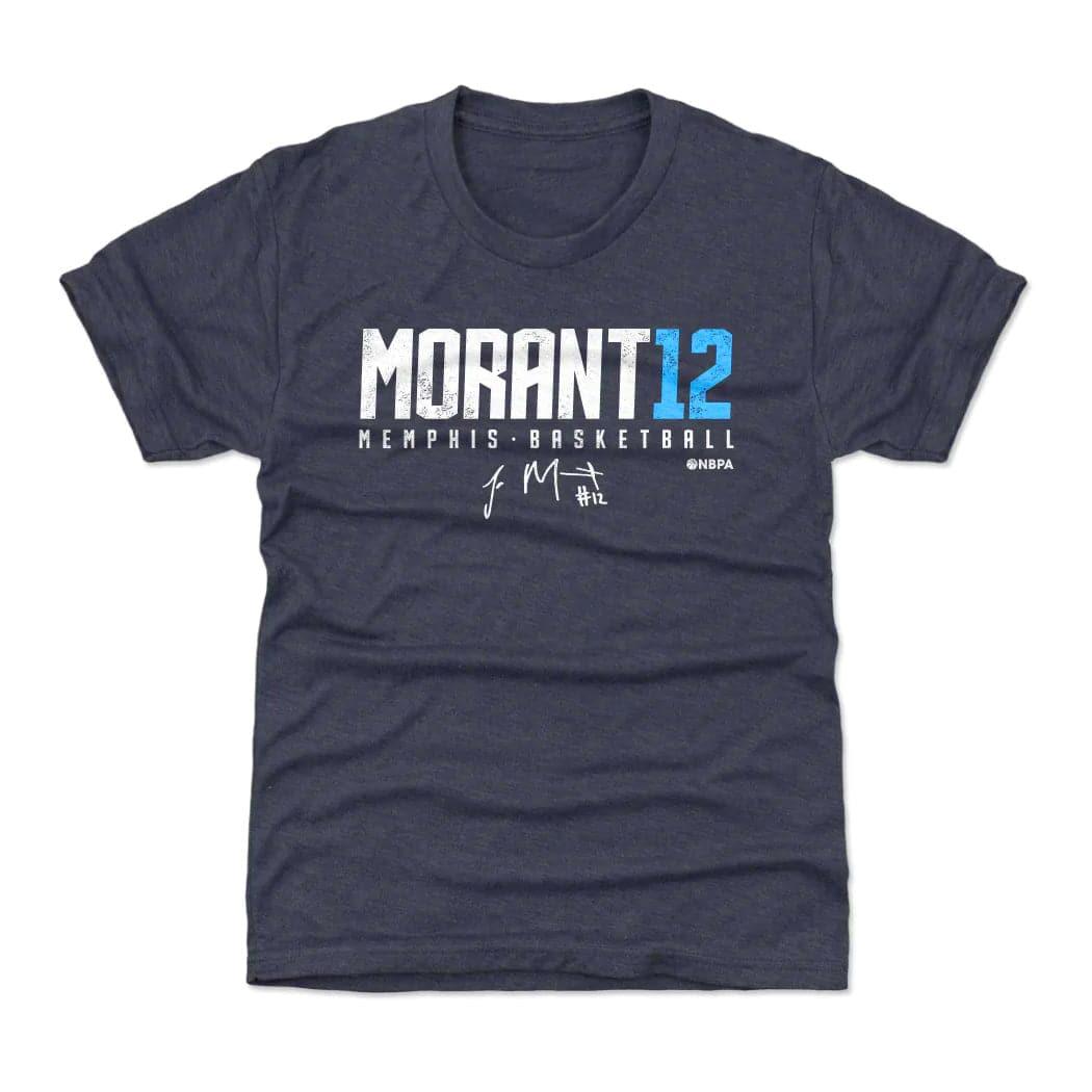 500 Level T-Shirts Youths Ja Morant Memphis Grizzlies 500 Level NBA Elite Tri-Blend T-Shirt - Navy