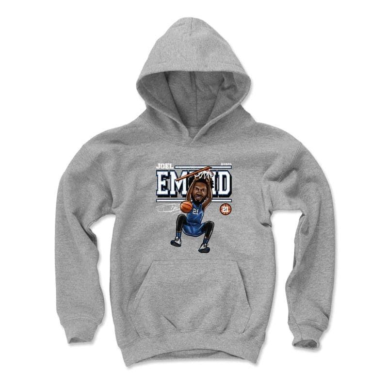 500 Level Jumpers Youths Joel Embiid Philadelphia 76ers 500 Level NBA Cartoon Hoodie Jumper - Grey