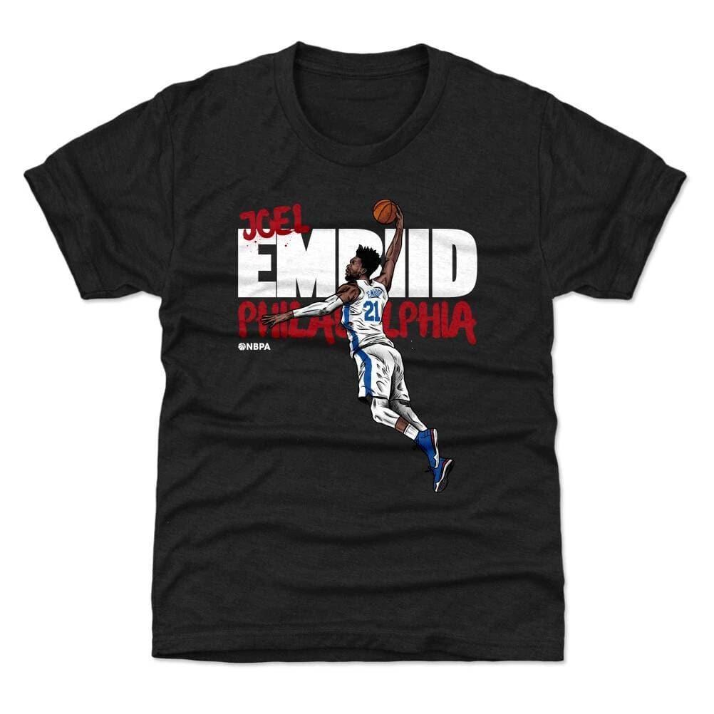 500 Level T-Shirts Youths Joel Embiid Philadelphia Sixers 500 Level NBA Graffiti T-Shirt - Black