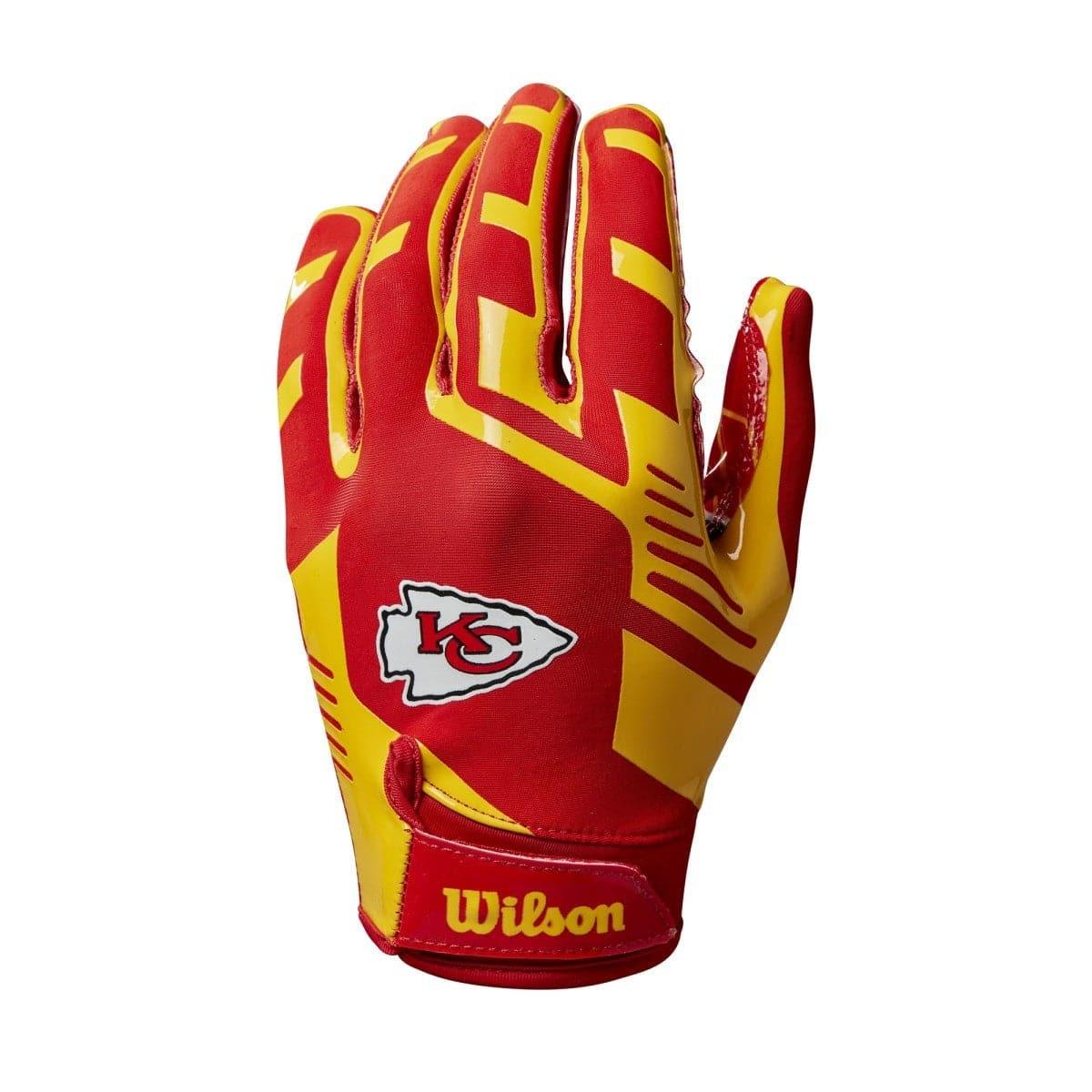 Wilson Sporting Goods Gloves Youths Youths Kansas City Chiefs Wilson NFL Team Stretch Fit Receiver Gloves