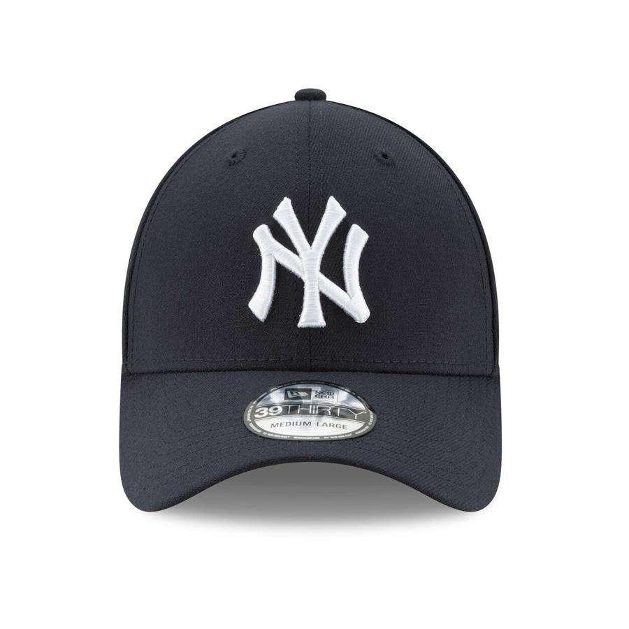 New Era Caps Child/Youths Youths/Kids New York Yankees New Era MLB Team 39THIRTY Stretch-Fit Curve Hat - Navy