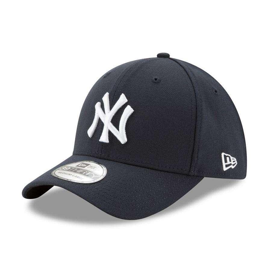 New Era Caps Child/Youths Youths/Kids New York Yankees New Era MLB Team 39THIRTY Stretch-Fit Curve Hat - Navy