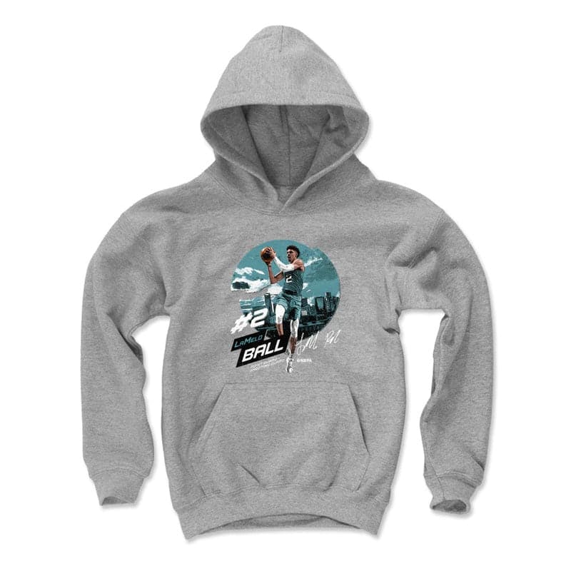 500 Level Jumpers Youths LaMelo Ball Charlotte Hornets 500 Level NBA Emblem Hoodie Jumper - Grey