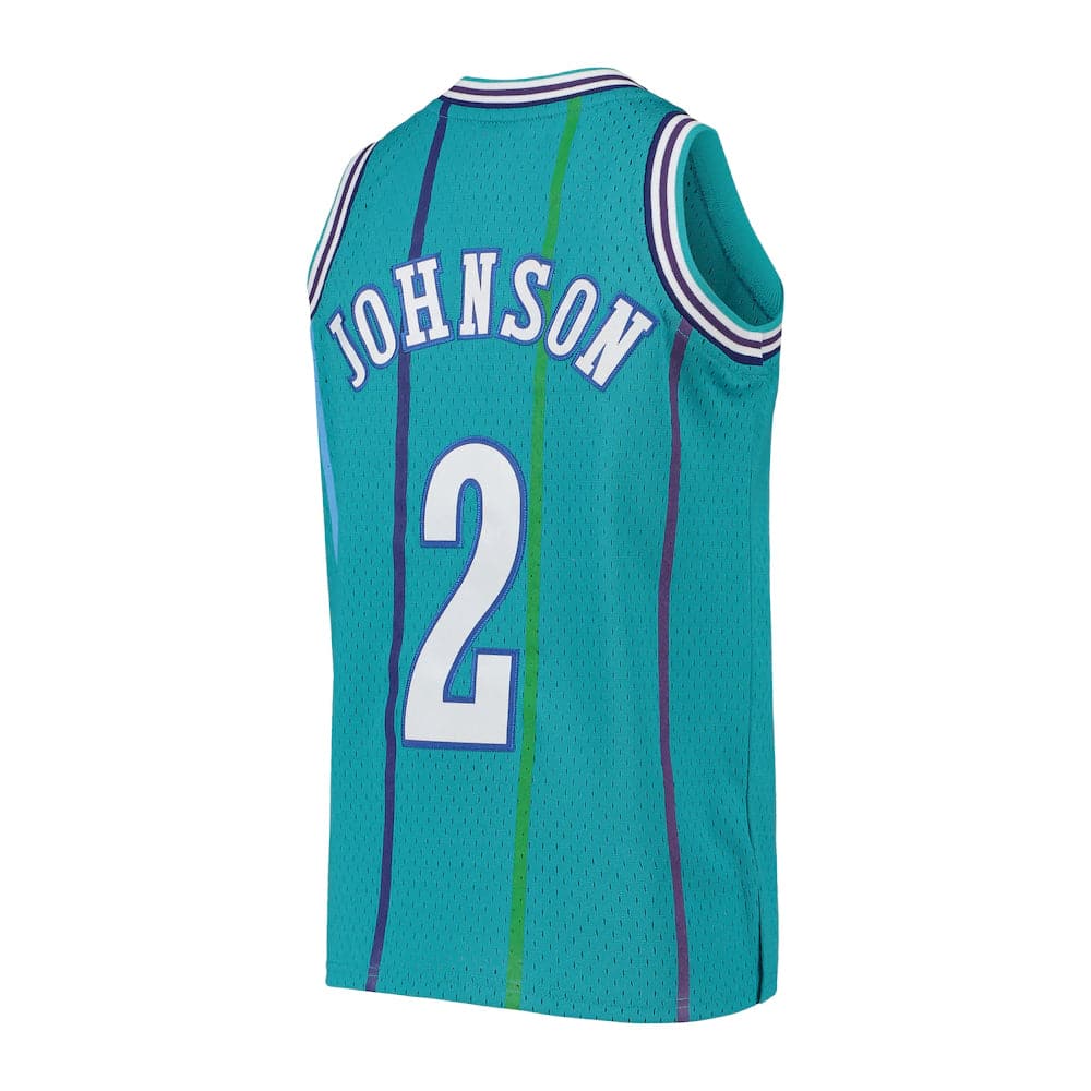 Mitchell And Ness Jerseys Youths Larry Johnson Charlotte Hornets Mitchell & Ness NBA Swingman Jersey - Teal
