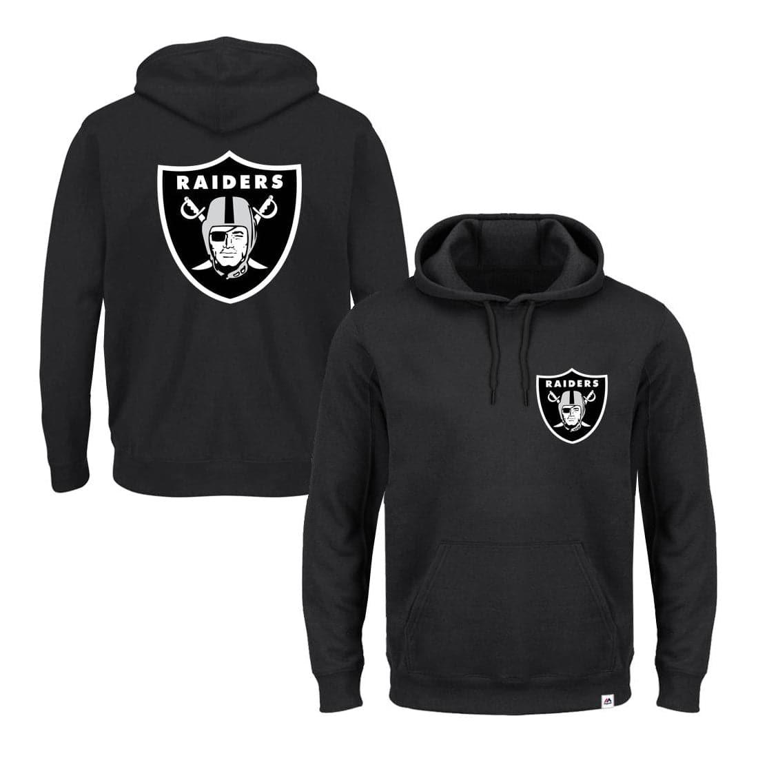 Majestic Athletic Jumpers Youths Las Vegas Raiders Majestic NFL Duke Hoodie Jumper - Black