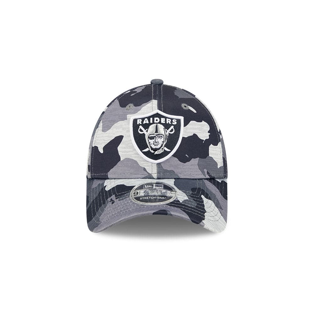 New Era Caps Youths Youths Las Vegas Raiders New Era NFL 22 Training Camp 9FORTY Stretch Snap Hat - Camo