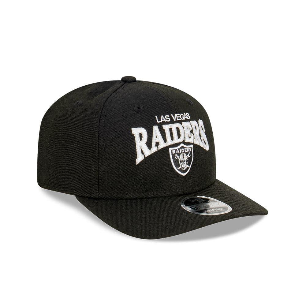 New Era Caps Youths Youths Las Vegas Raiders New Era NFL Team Arch Pre-Curved OF 9FIFTY Snapback Hat - Black