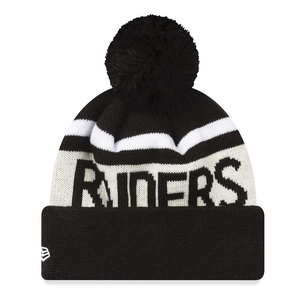 New Era Beanies Youths Youths Las Vegas Raiders New Era NFL Team  Stone Stripe Knit Beanie - Black