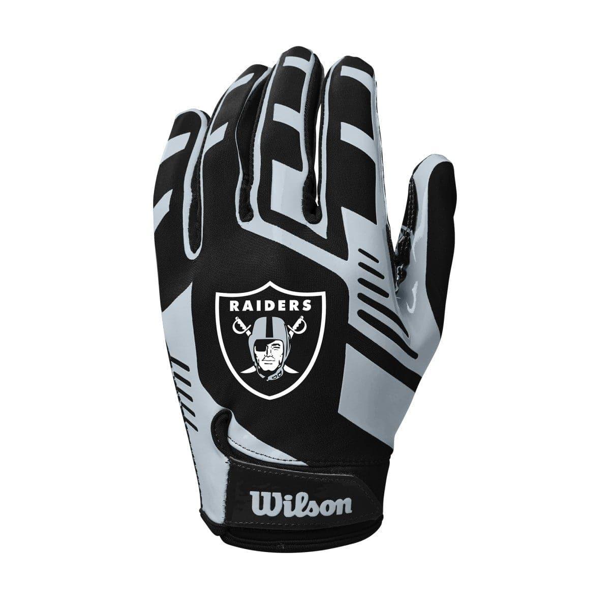 Wilson Sporting Goods Gloves Youths Youths Las Vegas Raiders Wilson NFL Team Stretch Fit Receiver Gloves