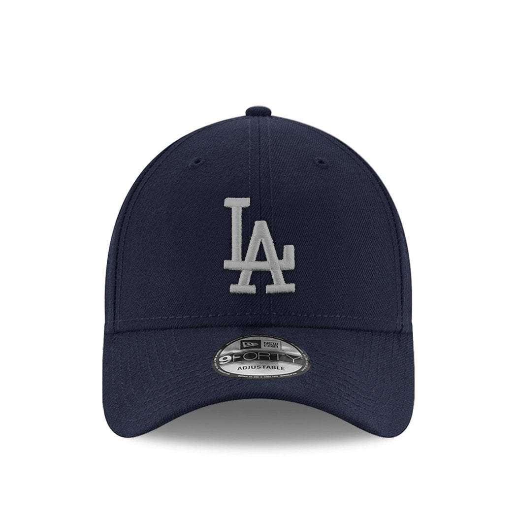 New Era Caps Youths Los Angeles Dodgers New Era MLB Silver Logo 9FORTY Curve Hat - Navy