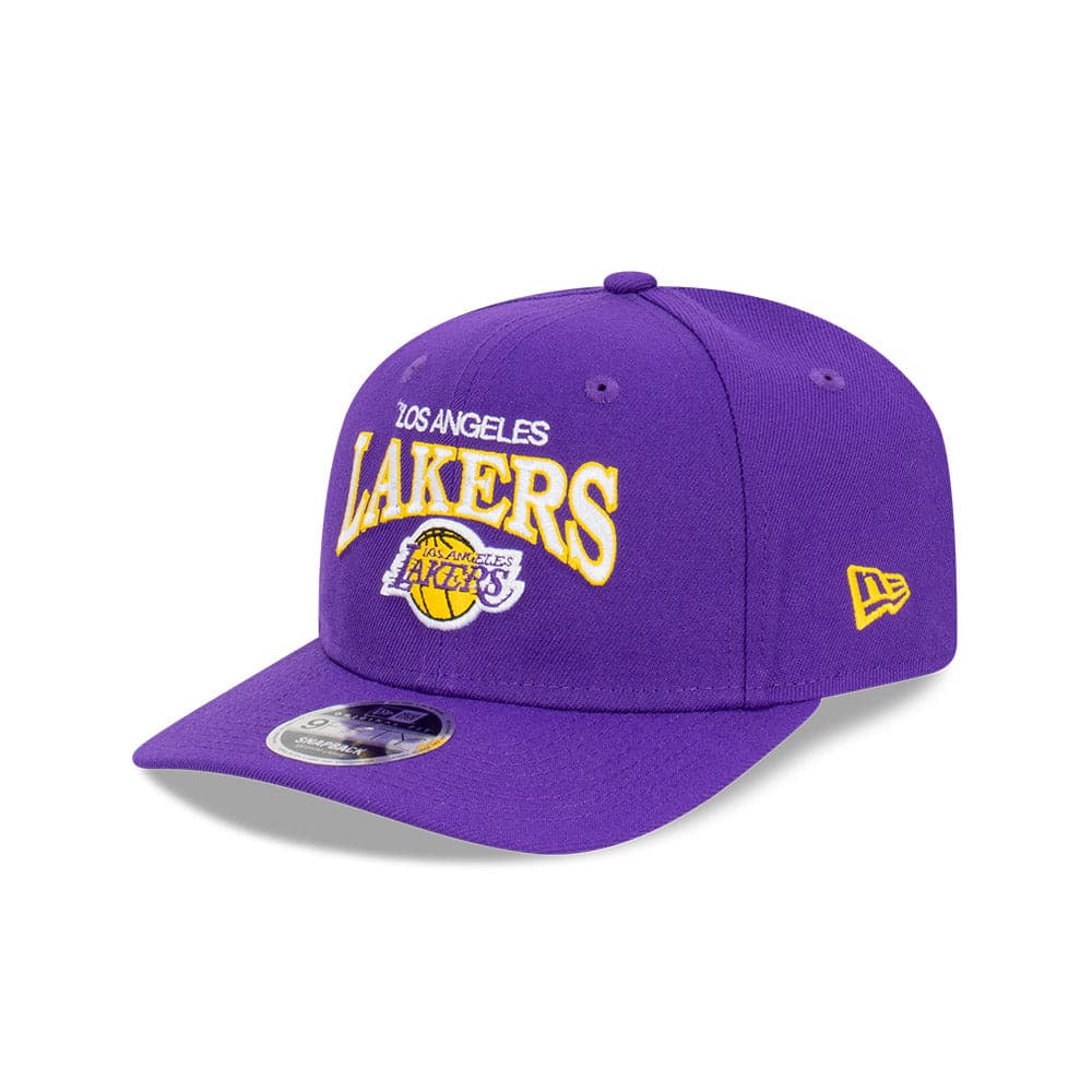 New Era Caps Youths Youths Los Angeles Lakers New Era NBA Team Arch Pre-Curved OF 9FIFTY Snapback Hat - Purple