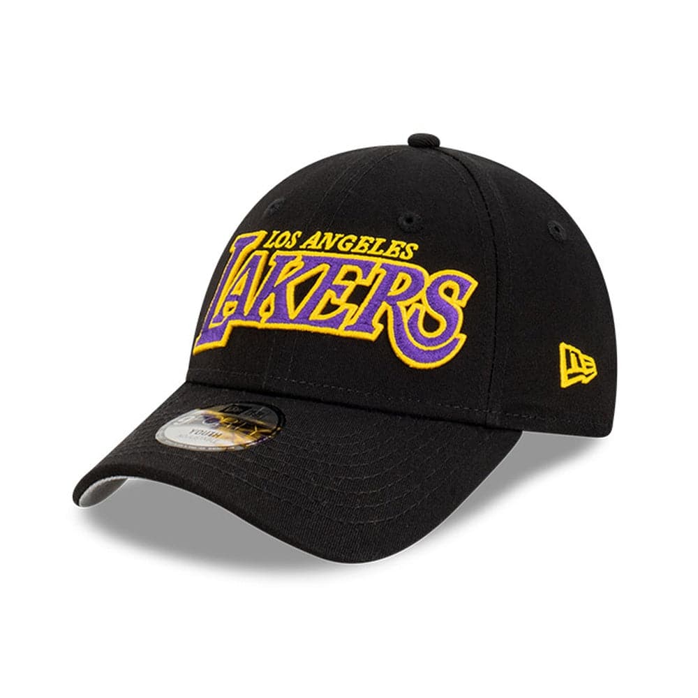 New Era Caps Youths Youths Los Angeles Lakers New Era NBA Wordmark 9FORTY Hat - Black