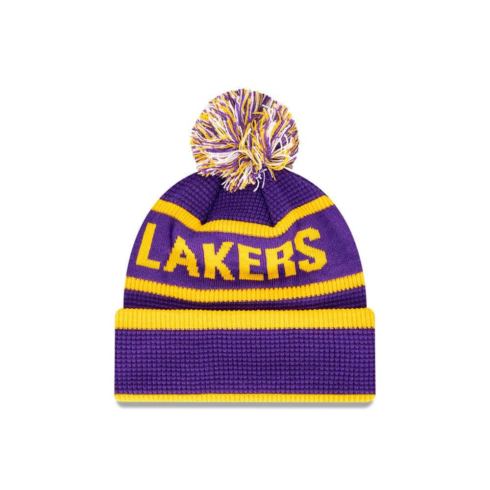 New Era Beanies Youths Youths Los Angeles Lakers New Era NBA Wordmark Waffle Knit Beanie - Purple