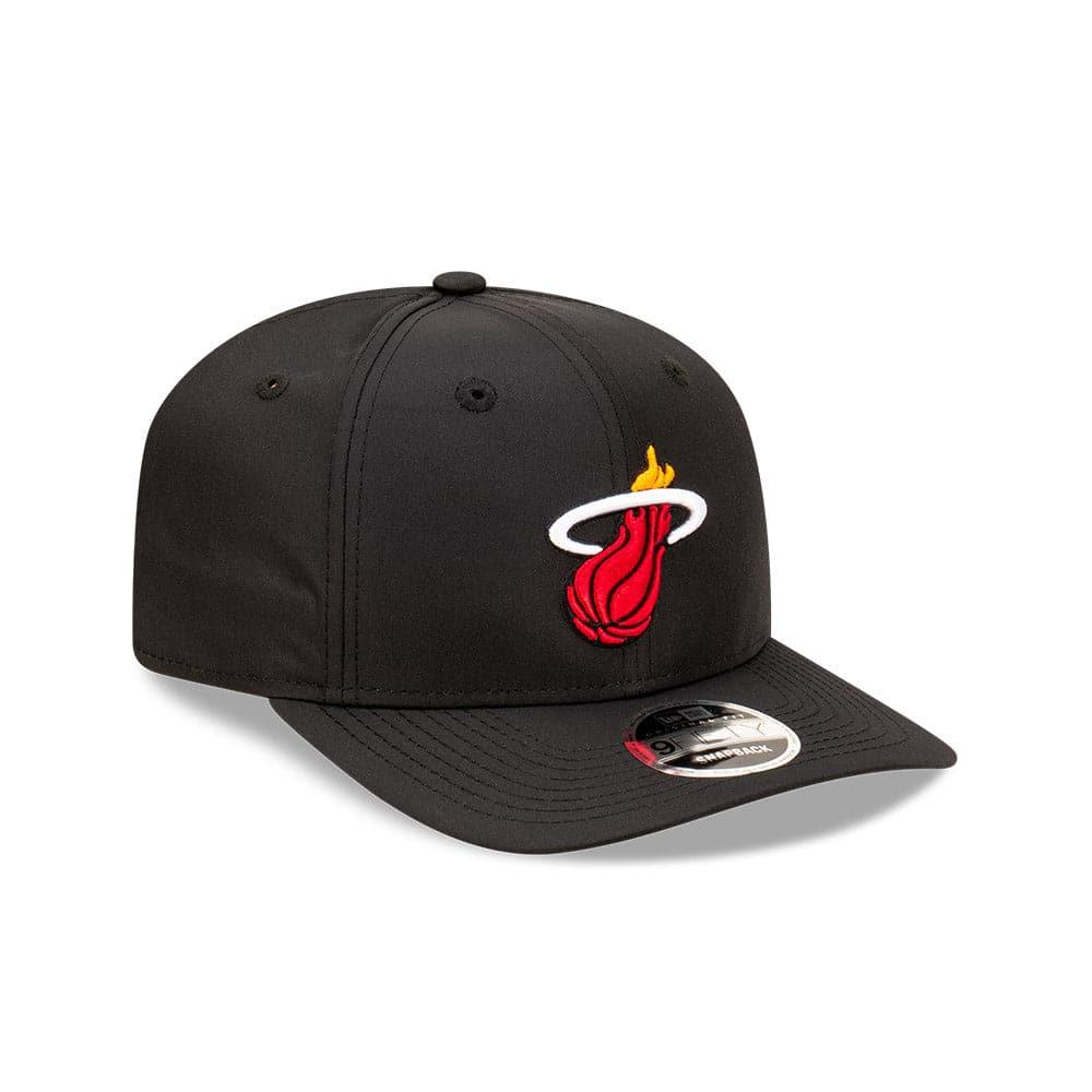 New Era Caps Youths Youths Miami Heat New Era NBA Team Prolite 9FIFTY Pre-Curved Snapback Hat - Black