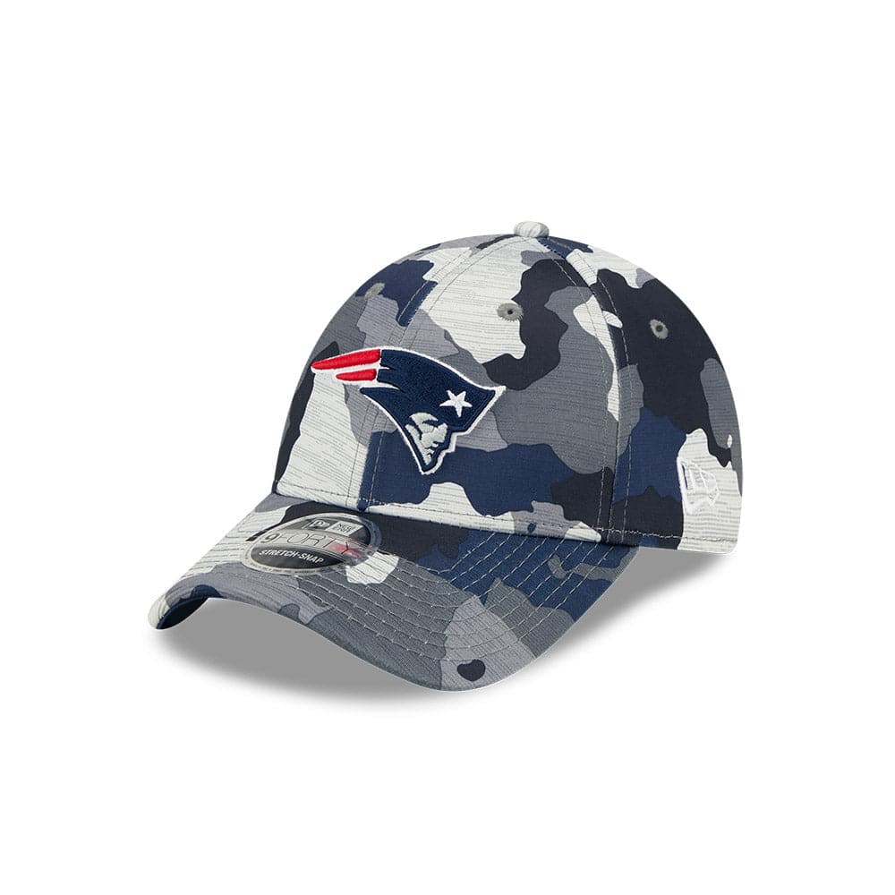 New Era Caps Youths Youths New England Patriots New Era NFL 22 Training Camp 9FORTY Stretch Snap Hat - Camo
