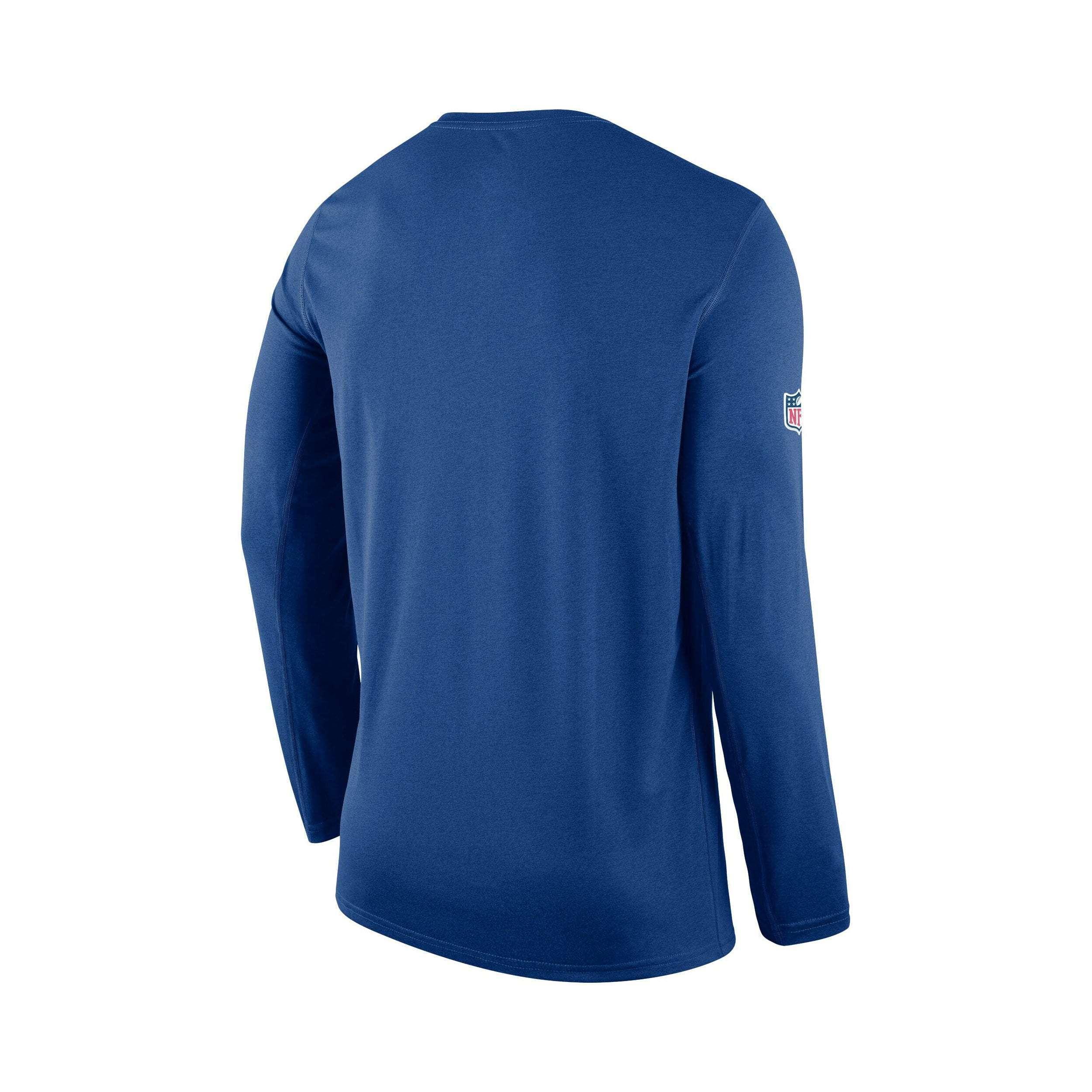 Nike Long Sleeve Tees Youths New York Giants Nike NFL On-Field Seismic Long Sleeve T-Shirt - Blue