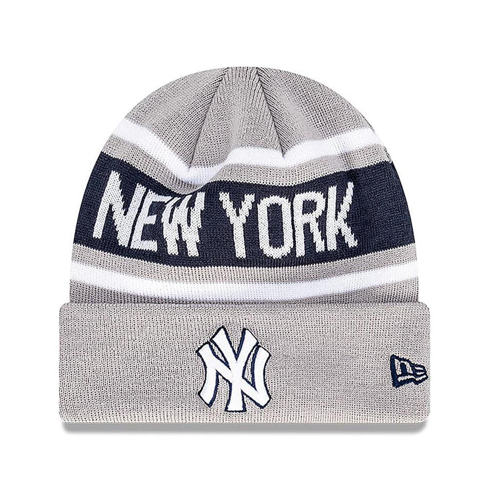 New Era Beanies Youths Youths New York Yankees New Era MLB Team Outline Thin Knit Beanie - Grey