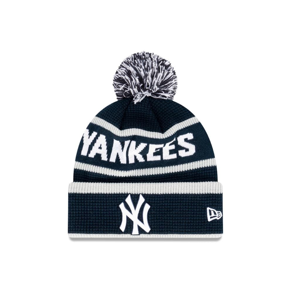 New Era Beanies Youths Youths New York Yankees New Era MLB Waffle Wordmark Knit Beanie - Navy