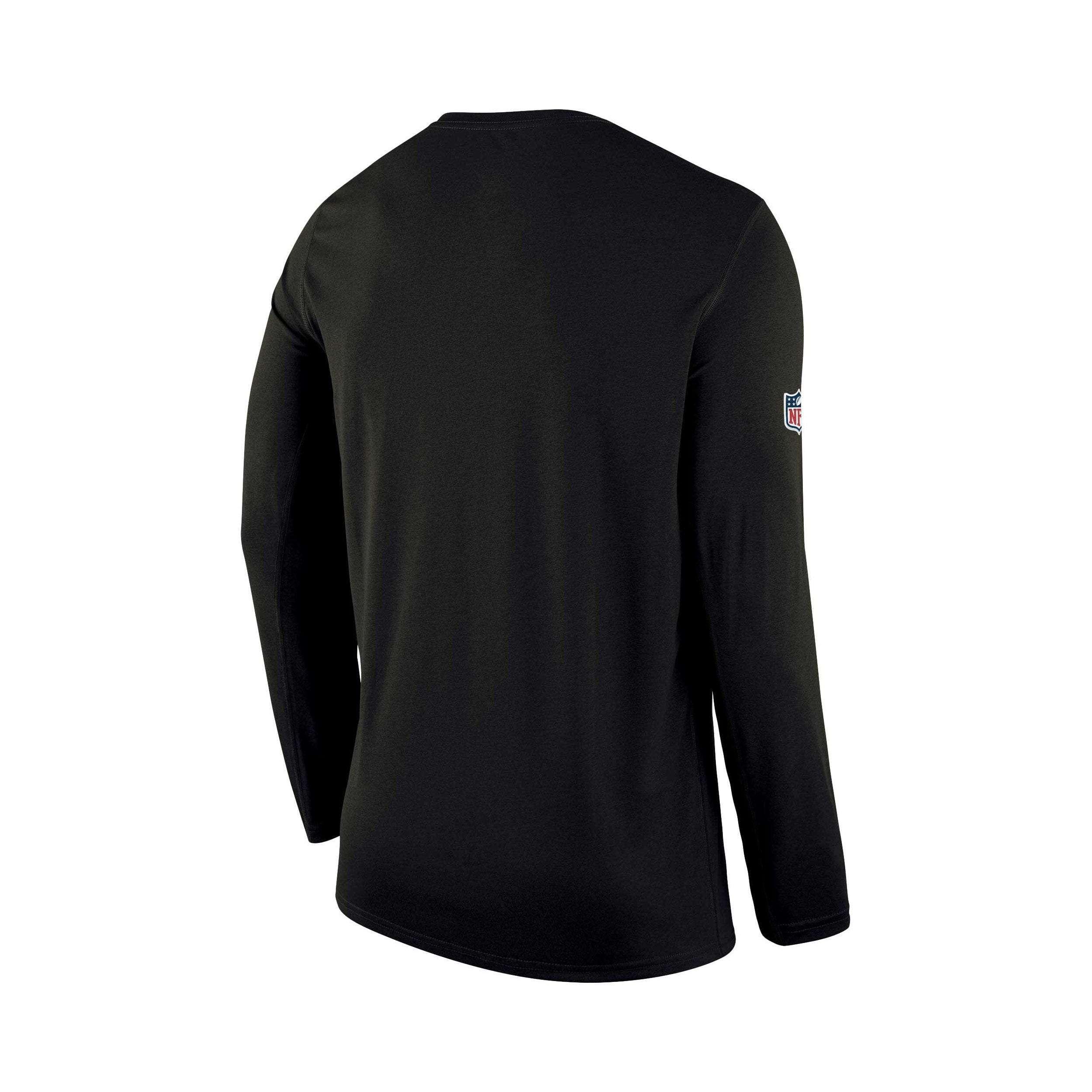 Nike Long Sleeve Tees Youths Oakland Raiders Nike NFL On-Field Seismic Long Sleeve T-Shirt - Black