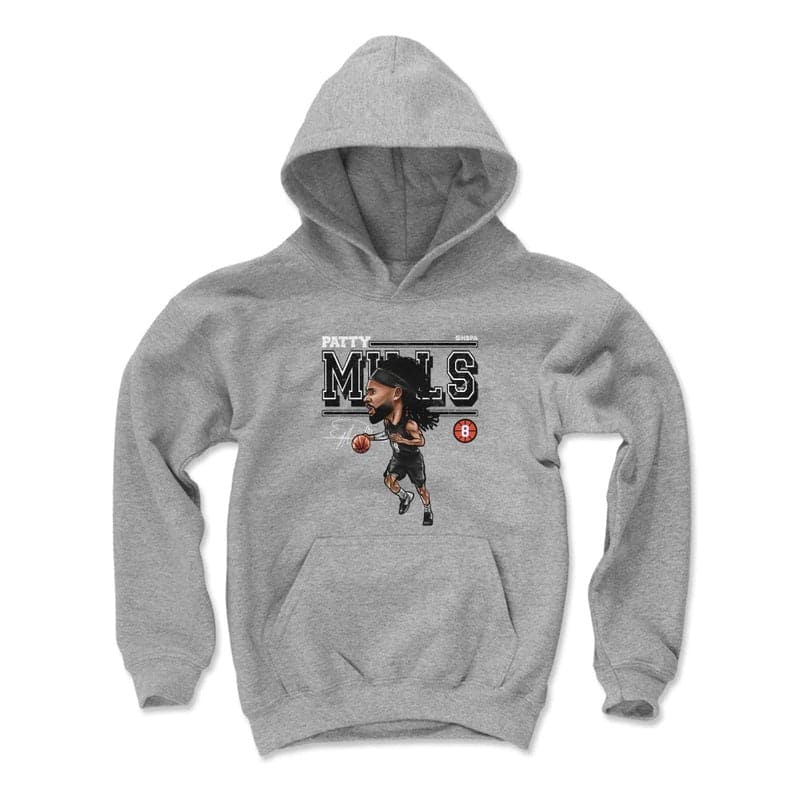 500 Level Jumpers Youths Patty Mills Brooklyn Nets 500 Level NBA Cartoon Hoodie Jumper - Grey