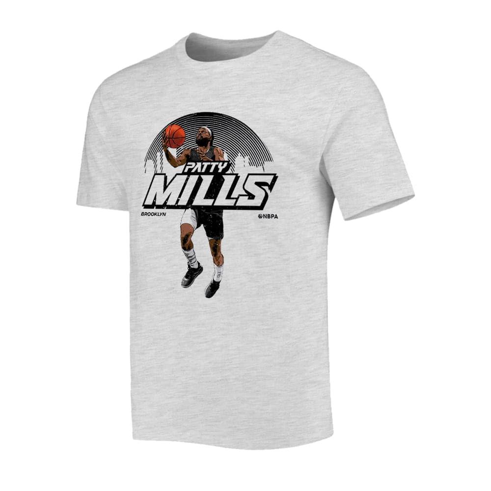500 Level T-Shirts Youths Patty Mills Brooklyn Nets 500 Level NBA Skyline Tri-Blend T-Shirt - Ash