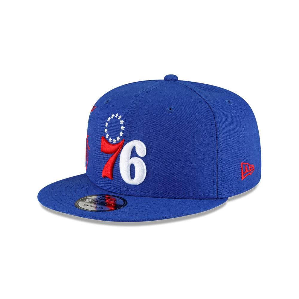 New Era Caps Youths Youths Philadelphia 76ers New Era NBA 21-22 Back Half 9FIFTY Snapback Hat - Blue