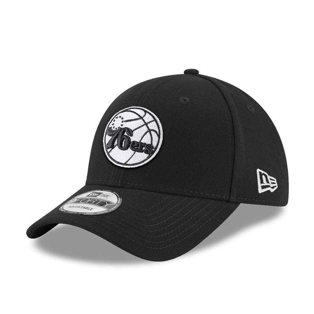 New Era Caps Youths Philadelphia 76ers New Era NBA Black & White 9FORTY Curve Hat