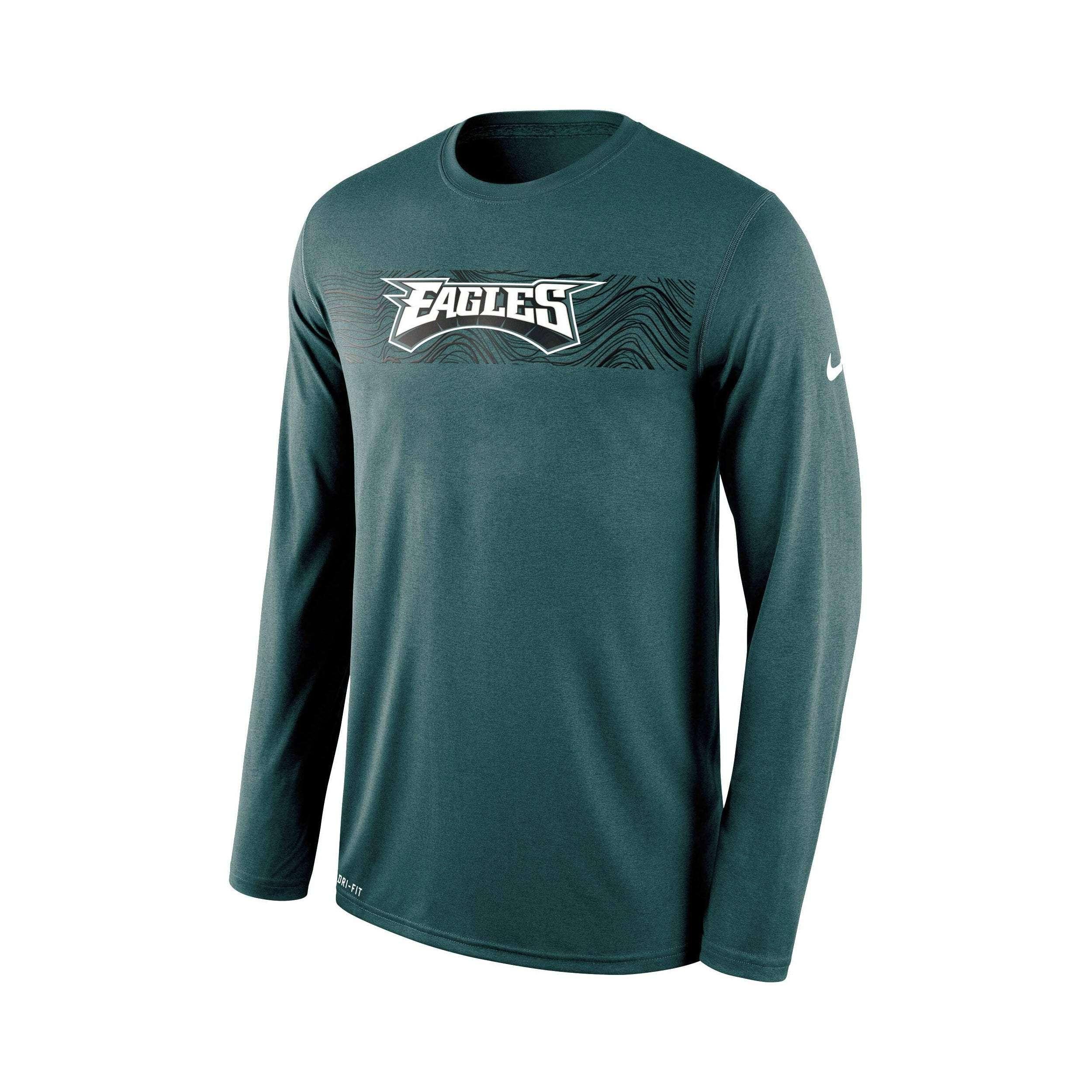 Nike Long Sleeve Tees Youths Philadelphia Eagles Nike NFL On-Field Seismic Long Sleeve T-Shirt - Teal
