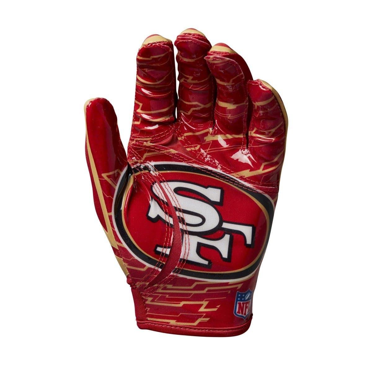Wilson Sporting Goods Gloves Youths Youths San Francisco 49ers Wilson NFL Team Stretch Fit Receiver Gloves
