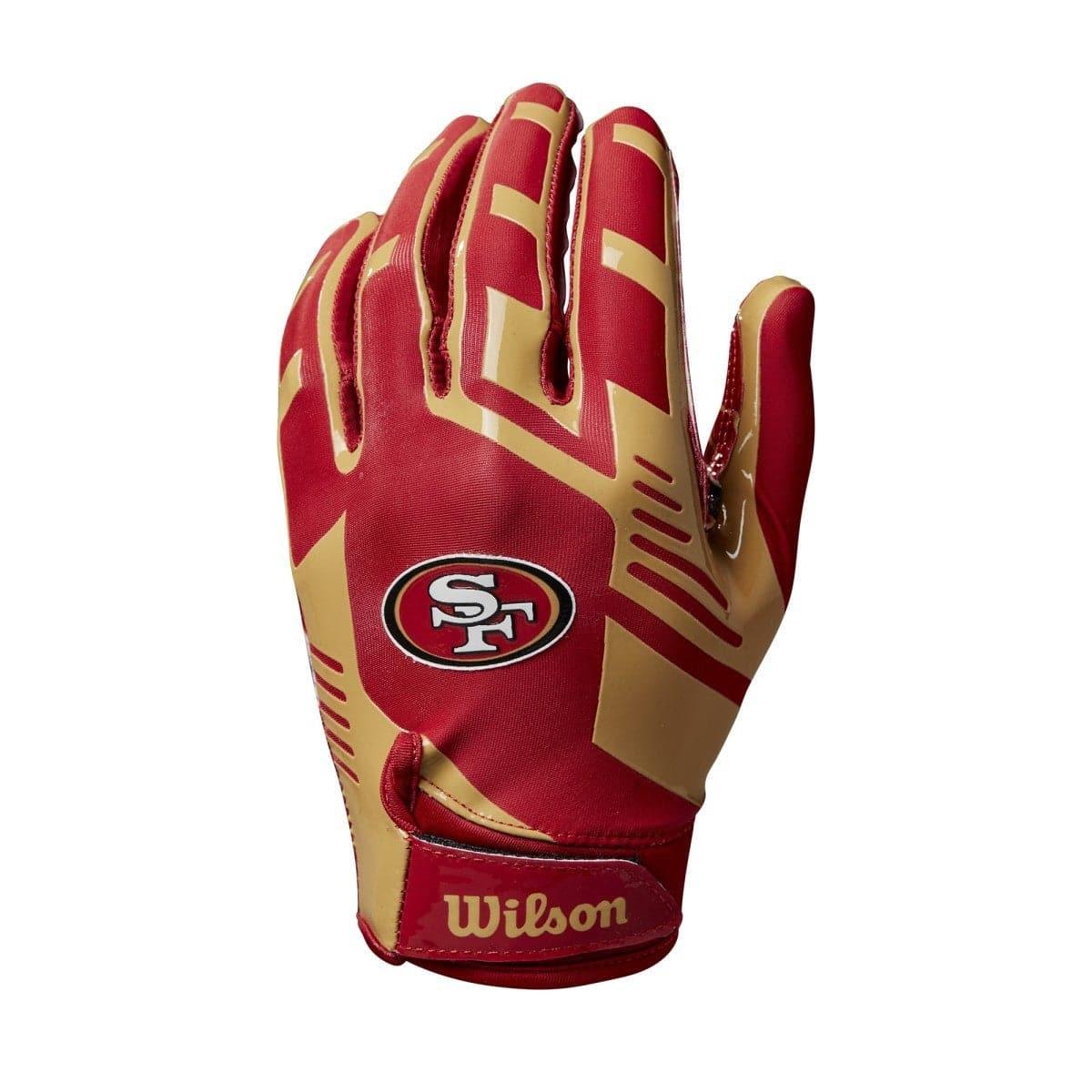 Wilson Sporting Goods Gloves Youths Youths San Francisco 49ers Wilson NFL Team Stretch Fit Receiver Gloves