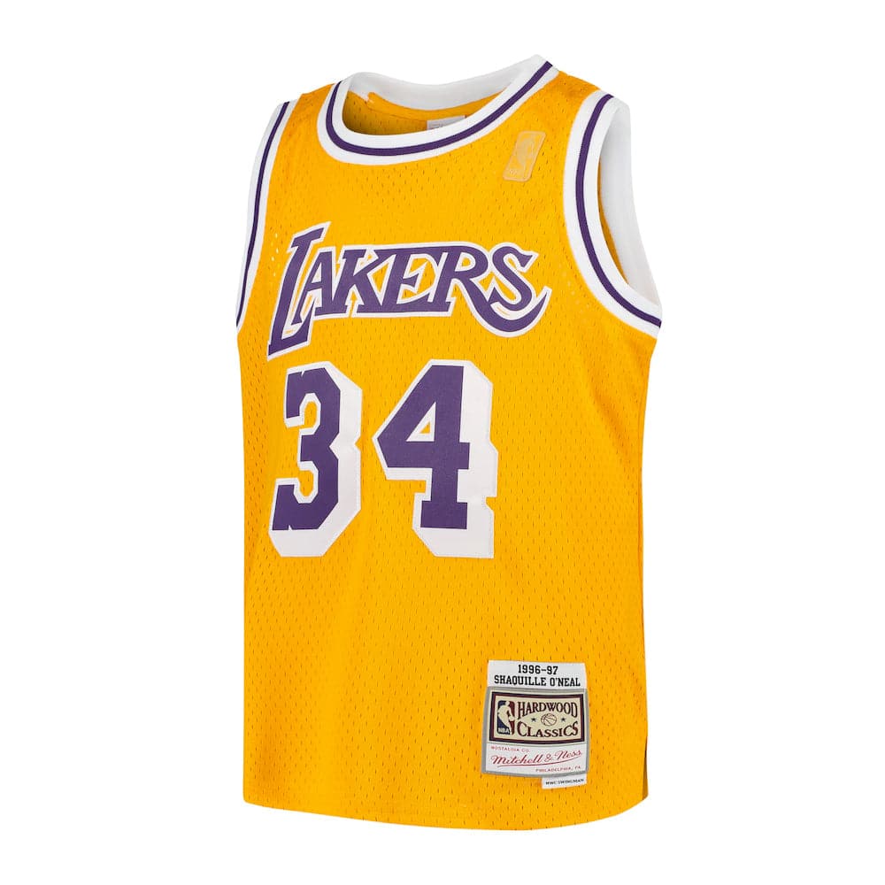 Mitchell And Ness Jerseys Youths Shaquille O'Neal Los Angeles Lakers Mitchell & Ness NBA 96-97 Swingman Jersey - Gold