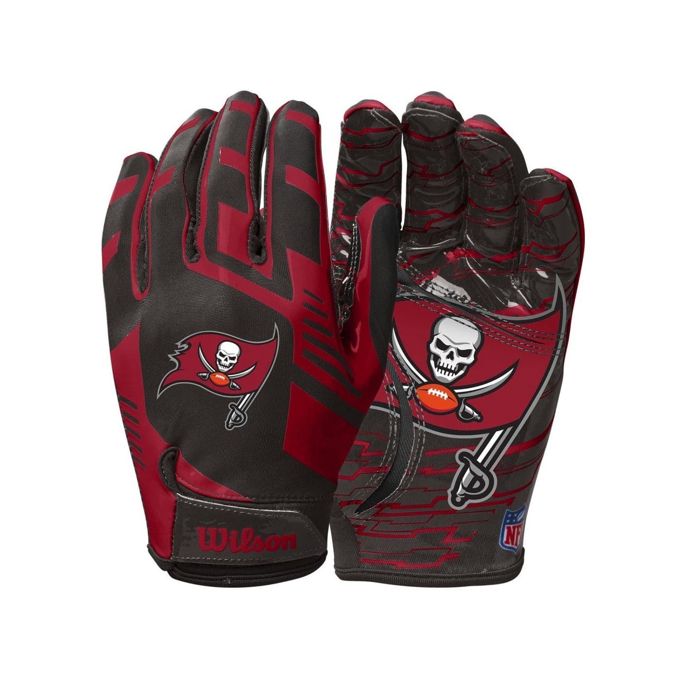 Wilson Sporting Goods Gloves Youths Youths Tampa Bay Buccaneers Wilson NFL Team Stretch Fit Receiver Gloves