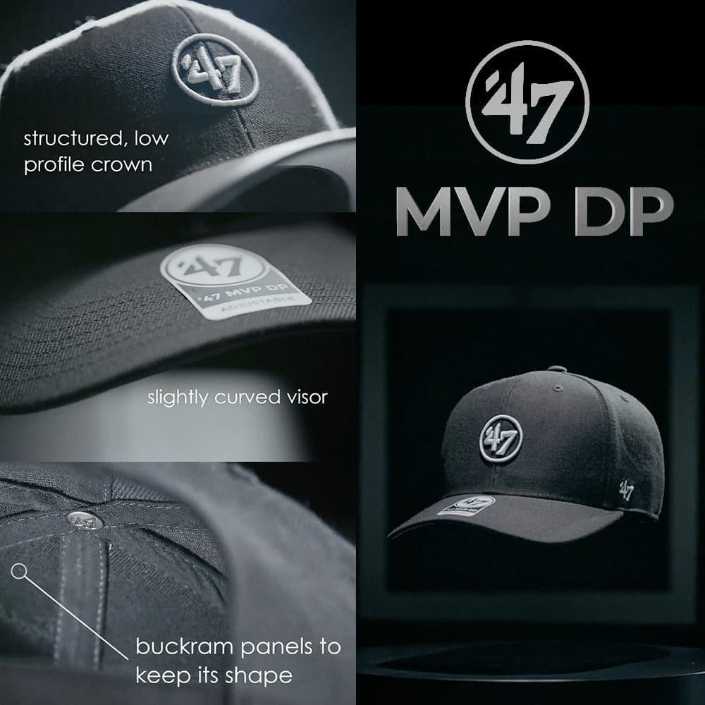 Boston Red Sox '47 MLB Metallic Cold Zone MVP DP Pre-Curved Snapback Hat - Black