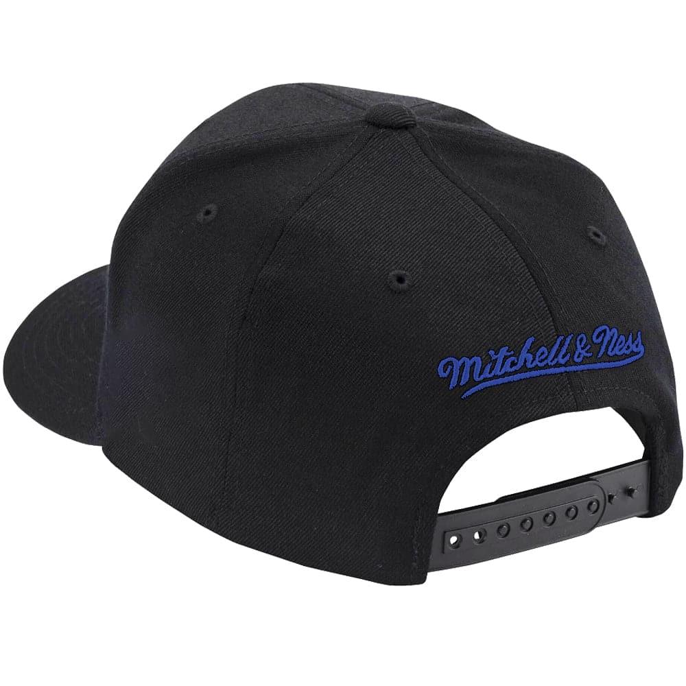 New York Knicks Mitchell & Ness NBA Logo Script Classic Red Snapback Hat - Black